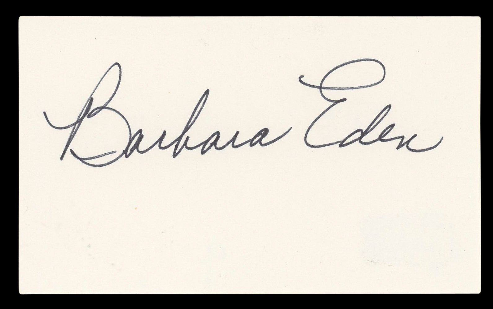 Barbara Eden I Dream of Jeannie Authentic Signed 3x5 Index Card BAS #BL96721