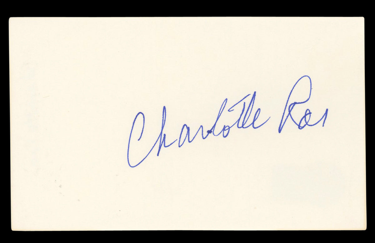 Charlotte Rae The Facts of Life Authentic Signed 3x5 Index Card BAS #BL96722