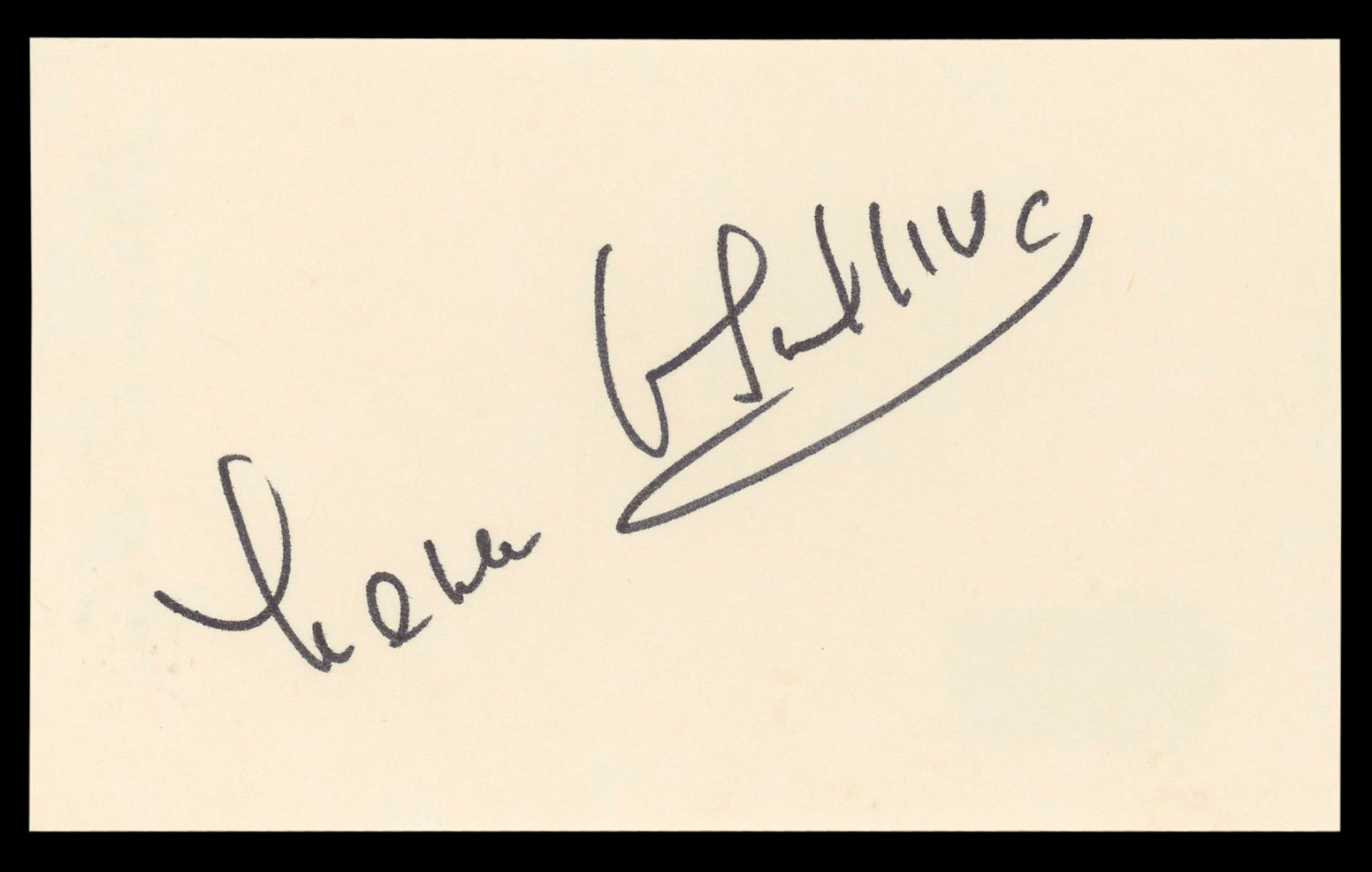 Maureen O'Sullivan The Thin Man Authentic Signed 3x5 Index Card BAS #BL98824