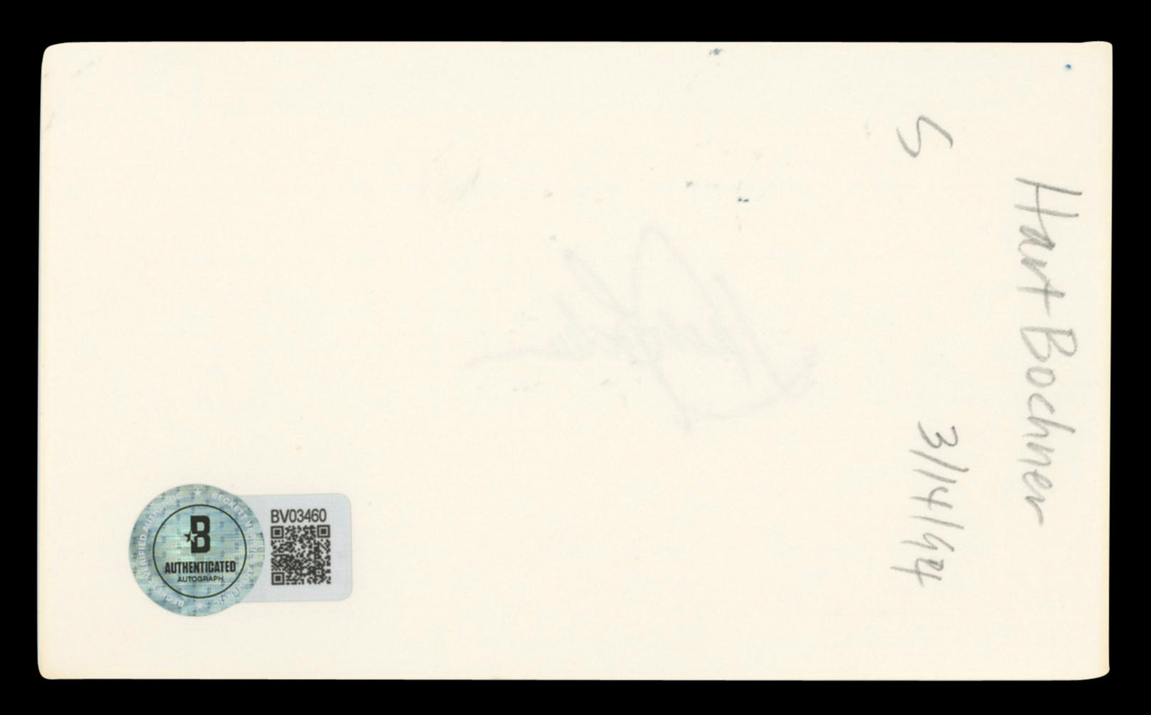Hart Bochner Die Hard Authentic Signed 3x5 Index Card Autographed BAS #BV03460