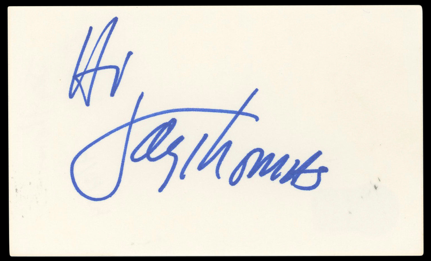 Jay Thomas Mork & Mindy Authentic Signed 3x5 Index Card Autographed BAS #BN33314