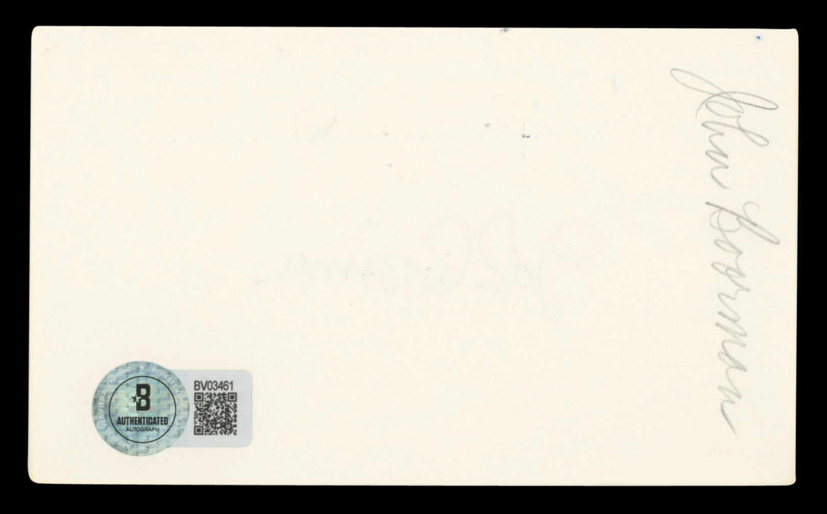 John Boorman Authentic Signed 3x5 Index Card Autographed BAS #BV03461