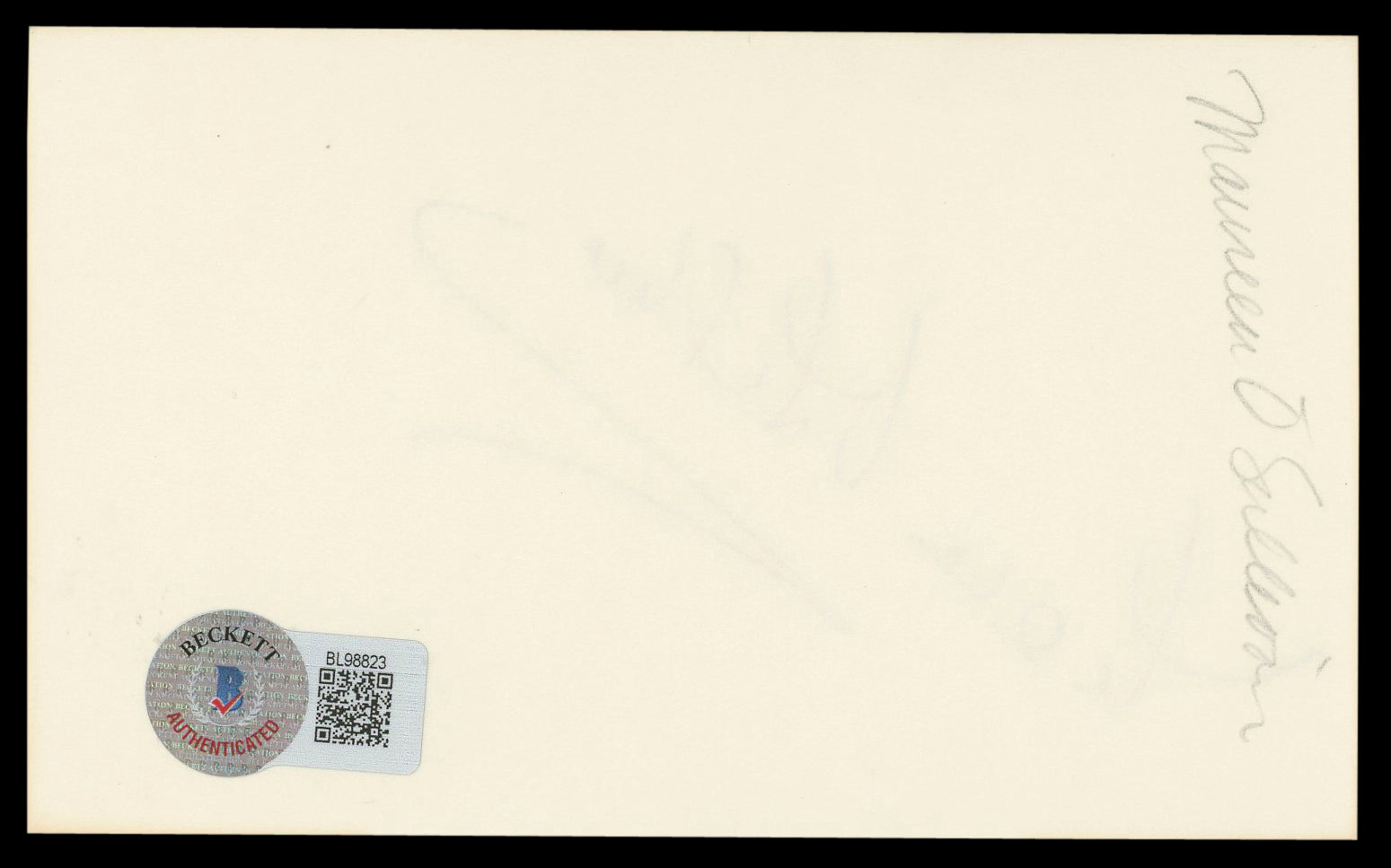 Maureen O'Sullivan The Thin Man Authentic Signed 3x5 Index Card BAS #BL98823