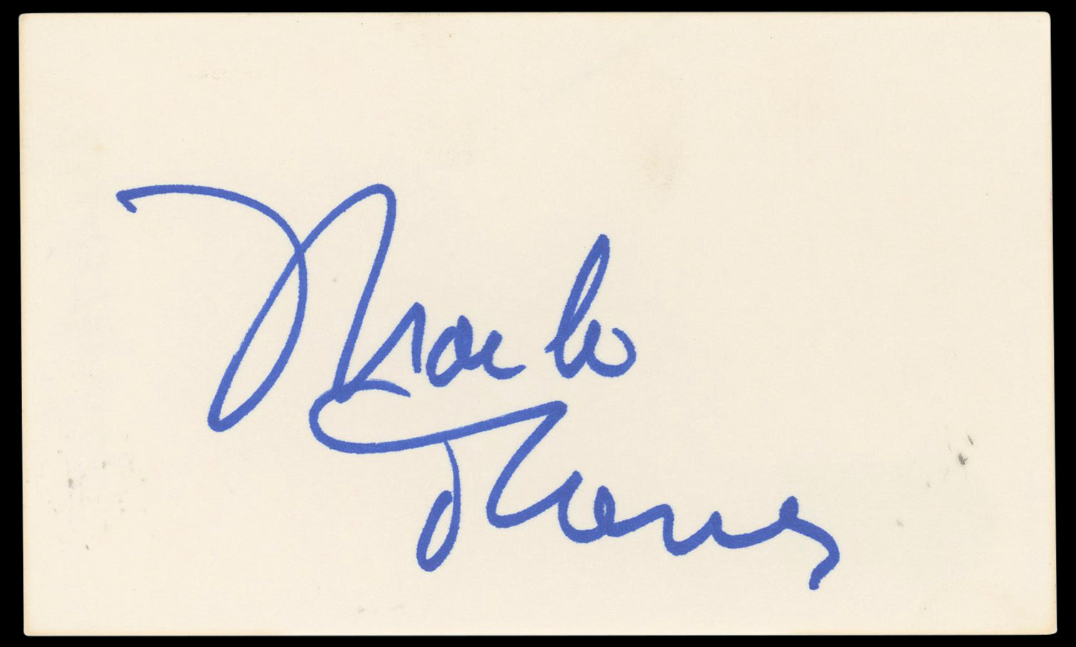 Marlo Thomas That Girl Authentic Signed 3x5 Index Card Autographed BAS #BN33315
