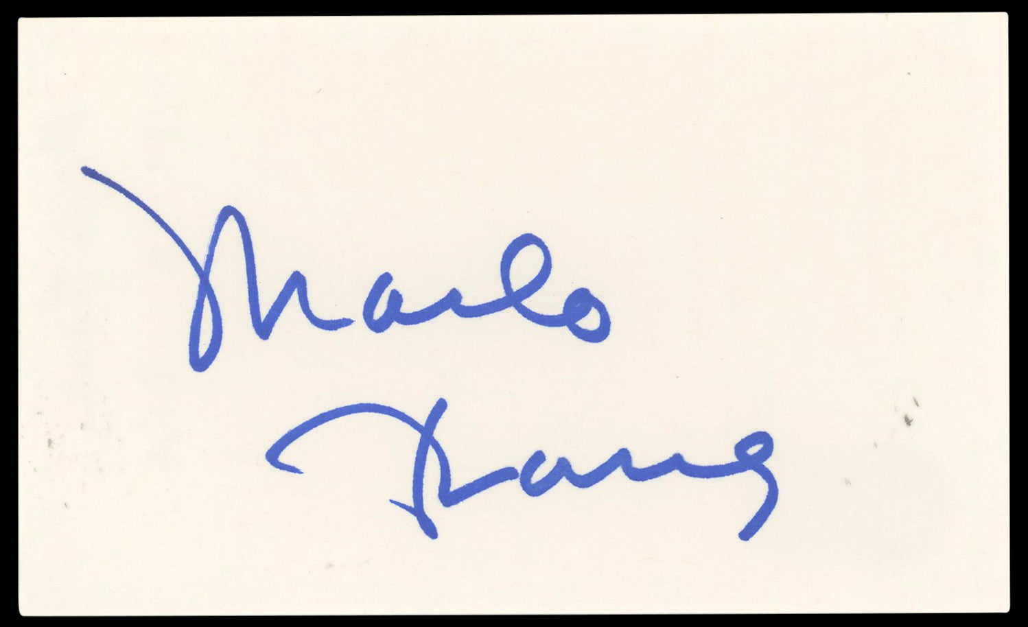 Marlo Thomas That Girl Authentic Signed 3x5 Index Card Autographed BAS #BN33316