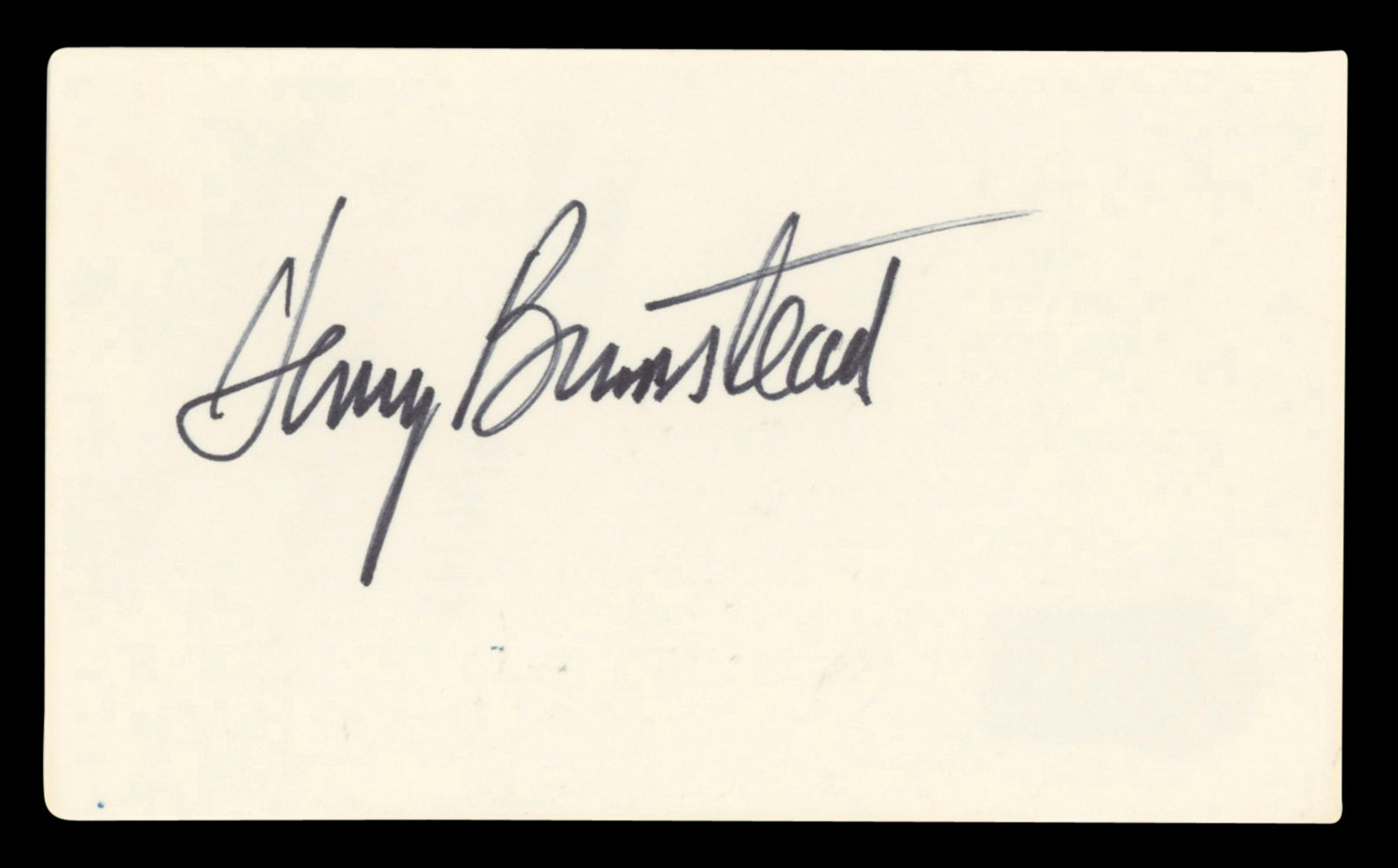 Henry Bumstead Authentic Signed 3x5 Index Card Autographed BAS #BV03464