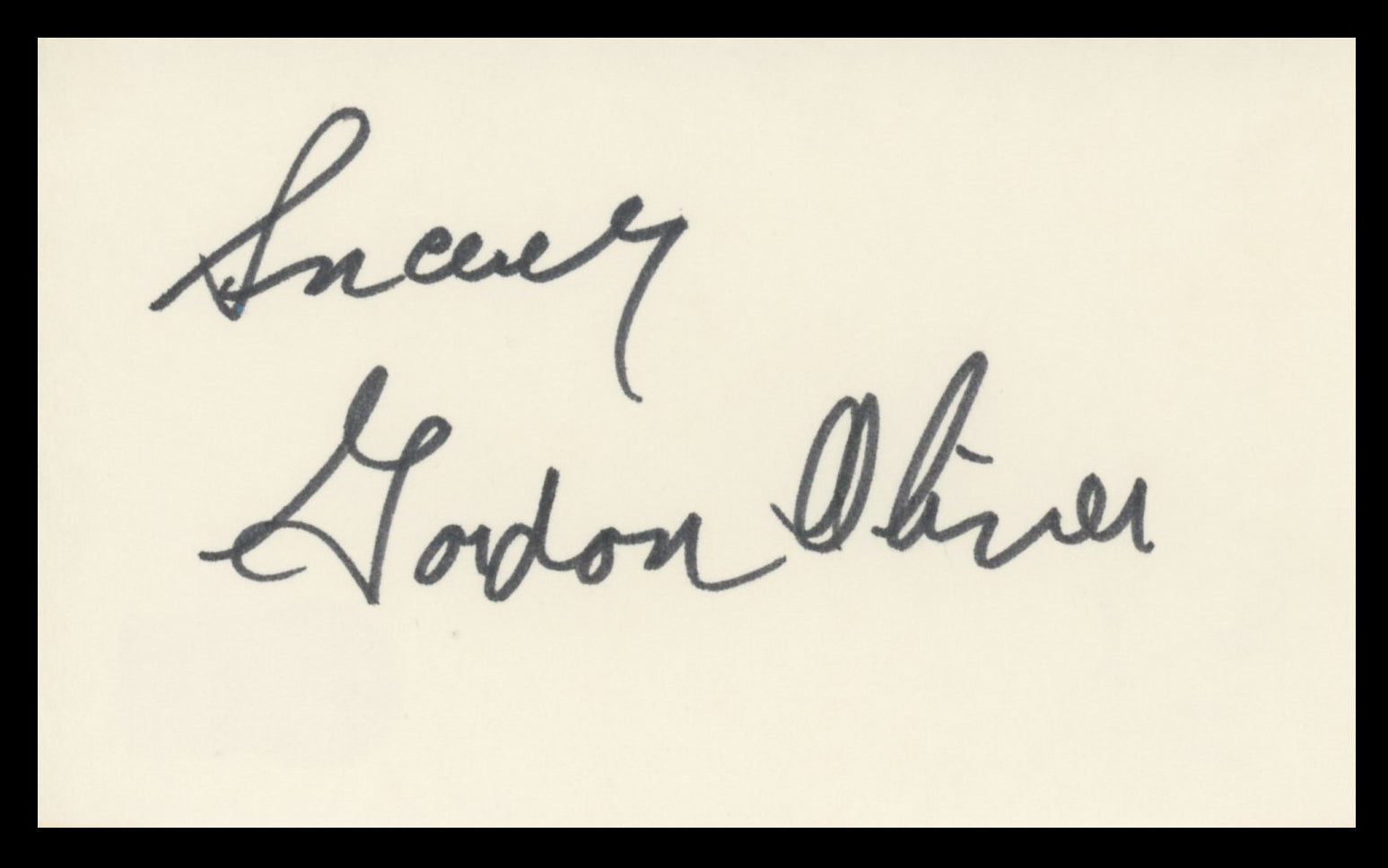 Gordon Oliver Little Miss Somebody Authentic Signed 3x5 Index Card BAS #BV59028