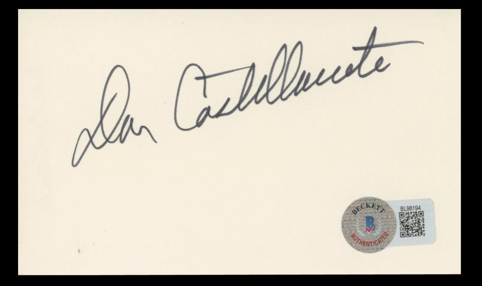 Dan Castellaneta The Simpsons Authentic Signed 3x5 Index Card BAS #BL98194
