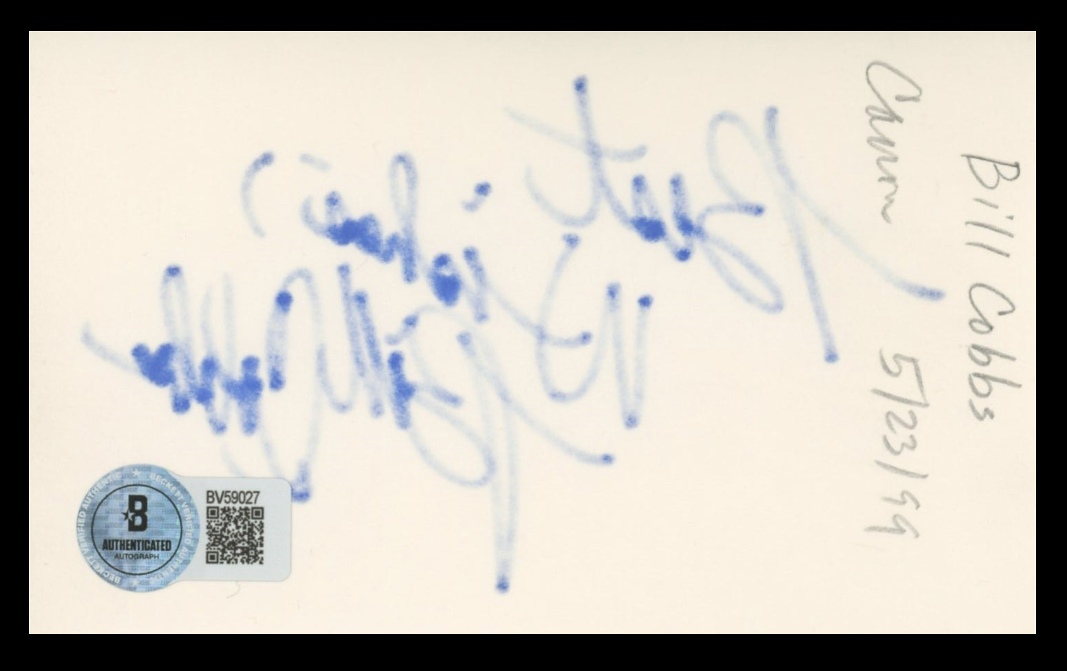 Bill Cobbs Night at the Museum Authentic Signed 3x5 Index Card BAS #BV59027