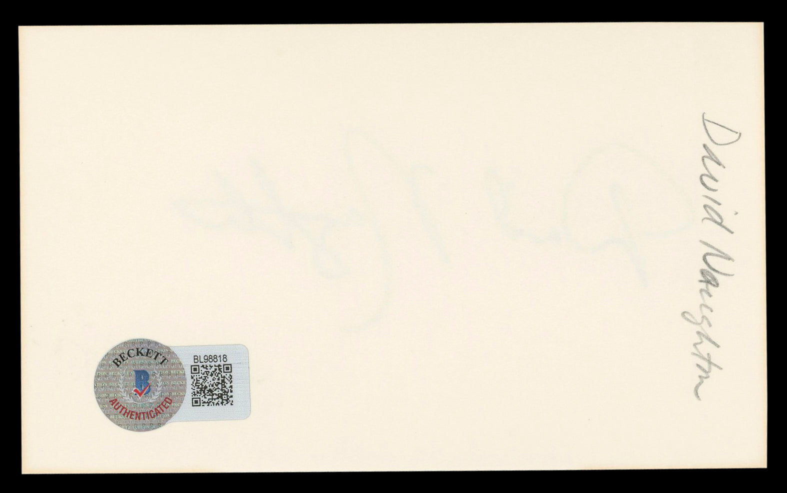 David Naughton An American Werewolf in London Signed 3x5 Index Card BAS #BL98818