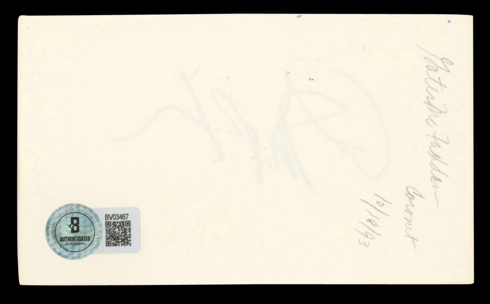 Gates McFadden Star Trek: The Next Generation Signed 3x5 Index Card BAS #BV03467