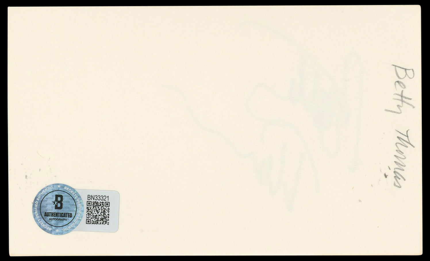 Betty Thomas Hill Street Blues Authentic Signed 3x5 Index Card BAS #BN33321