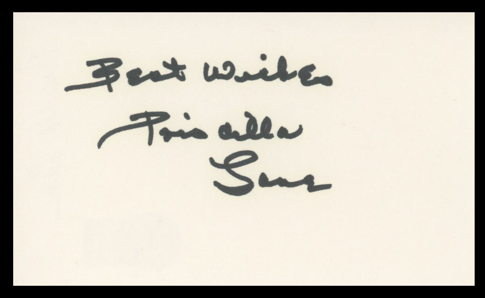 Priscilla Lane Arsenic And Old Lace Authentic Signed 3x5 Index Card BAS #BV59023