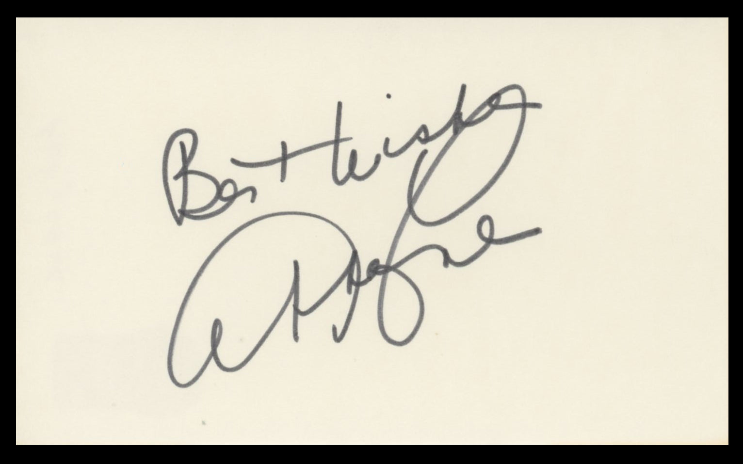 Abbe Lane The Ed Sullivan Show "Best Wishes" Signed 3x5 Index Card BAS #BV59022