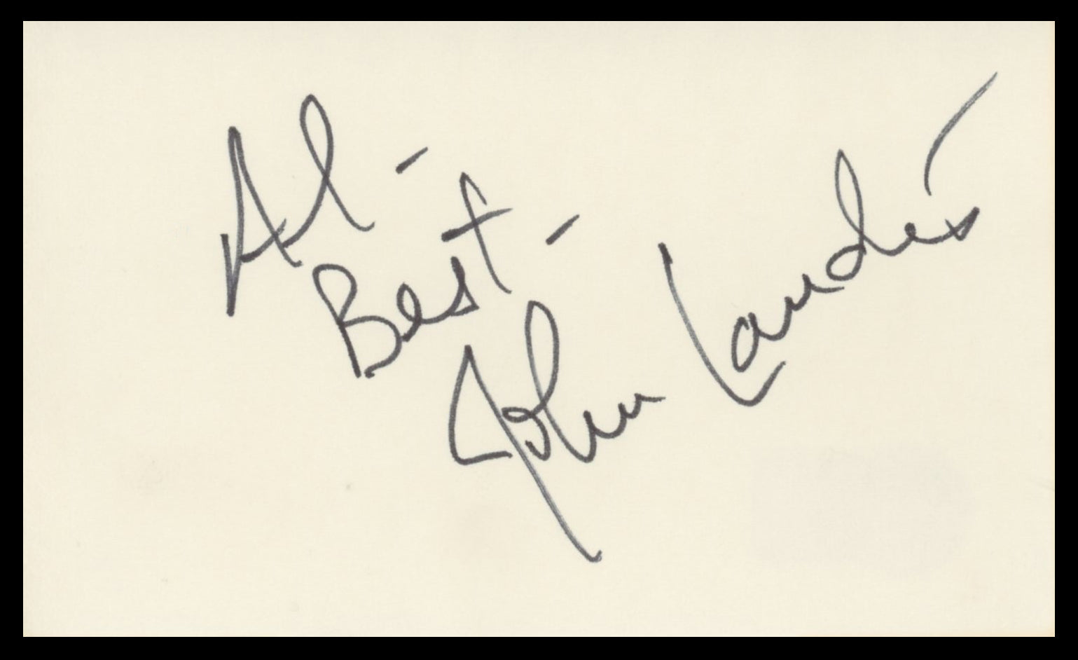 John Landis Animal House "Al, Best" Authentic Signed 3x5 Index Card BAS #BV59021