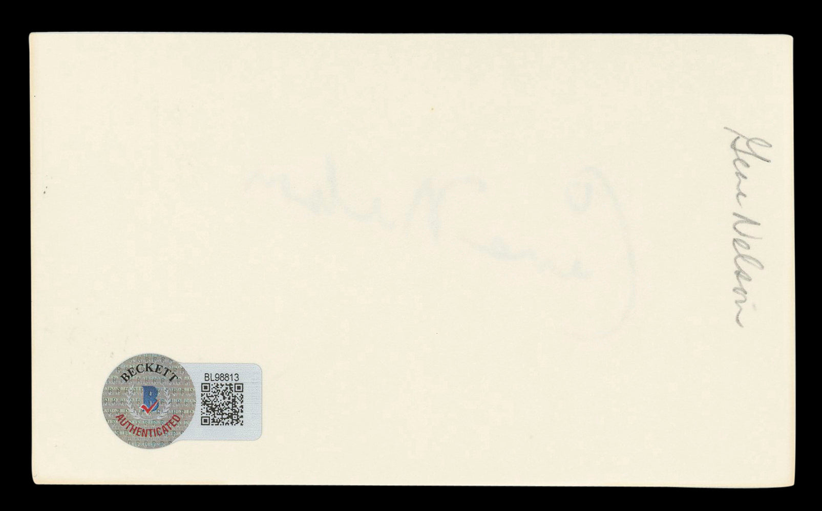Gene Nelson Tea for Two Authentic Signed 3x5 Index Card Autographed BAS #BL98813