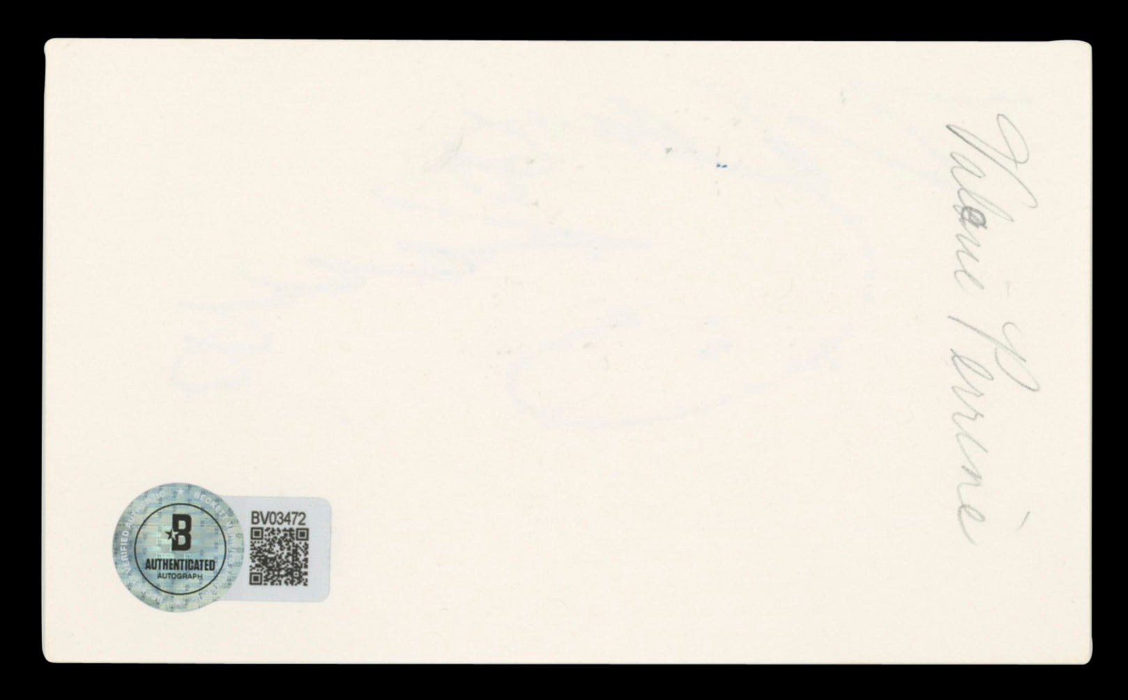 Valerie Perrine Lenny Authentic Signed 3x5 Index Card Autographed BAS #BV03472