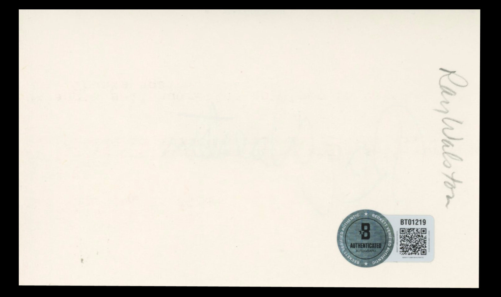 Ray Walston My Favorite Martian Authentic Signed 3x5 Index Card BAS #BT01219