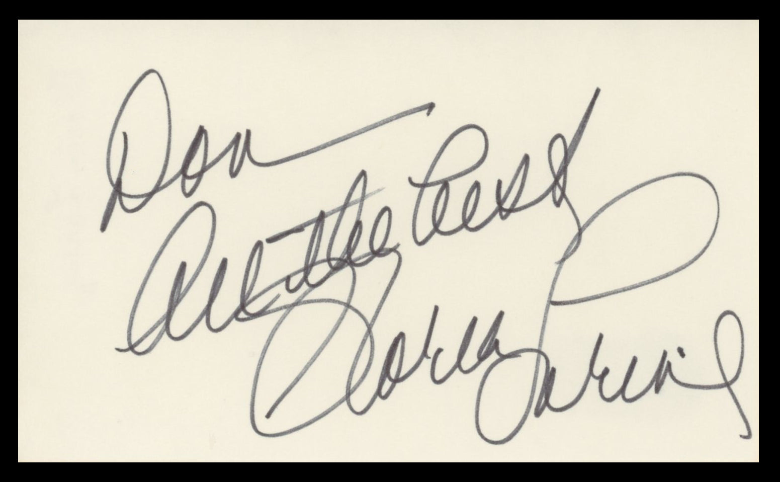 Gloria Loring Days of Our Lives Authentic Signed 3x5 Index Card BAS #BV59019