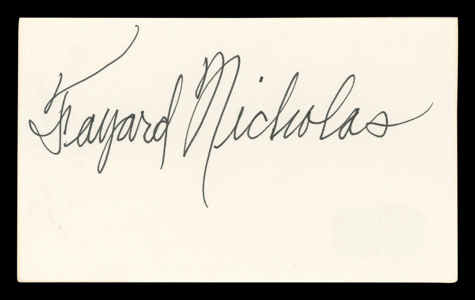Fayard Nicholas The Pirate Authentic Signed 3x5 Index Card BAS #BL98809