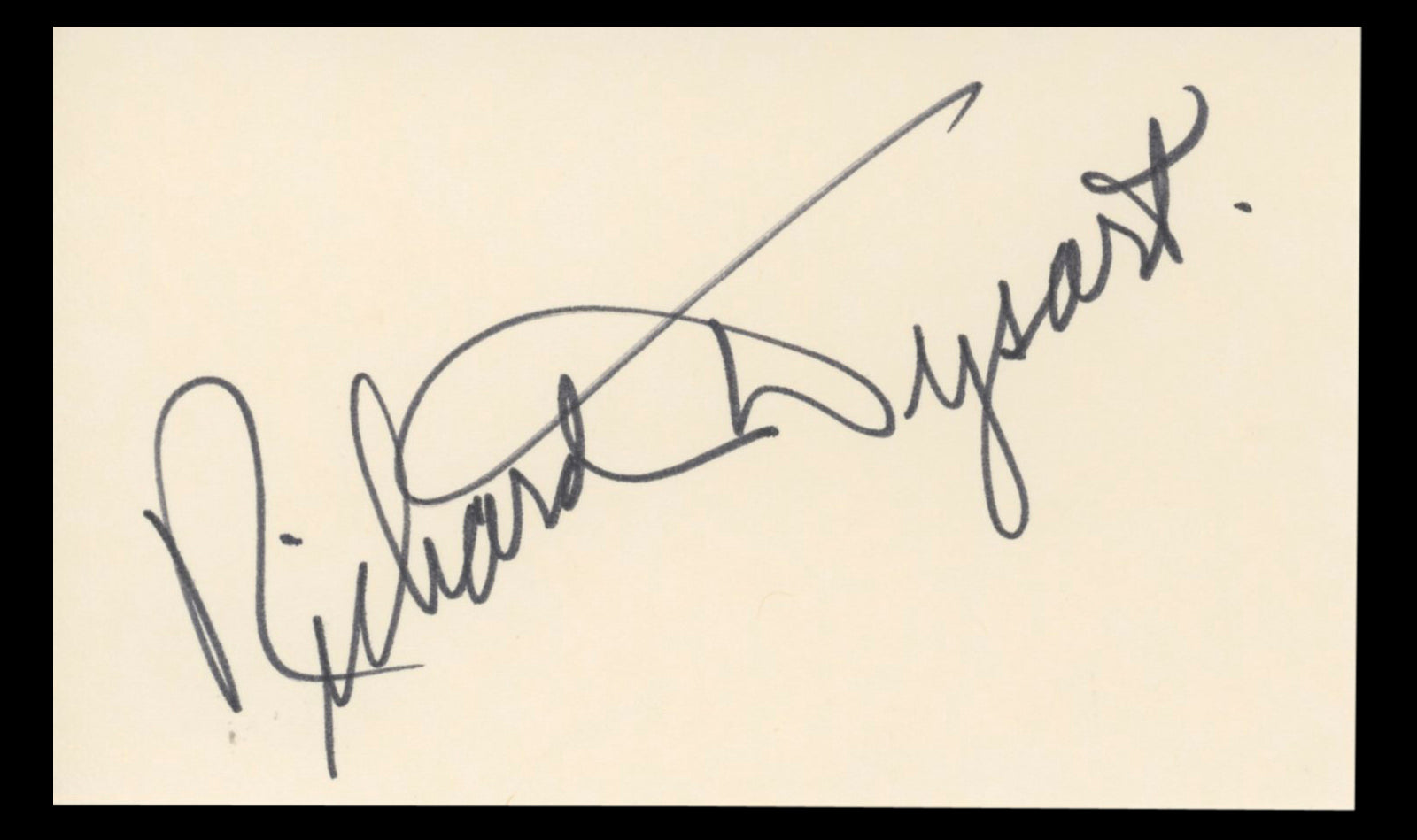 Richard Dysart L.A. Law Authentic Signed 3x5 Index Card Autographed BAS #BT01242