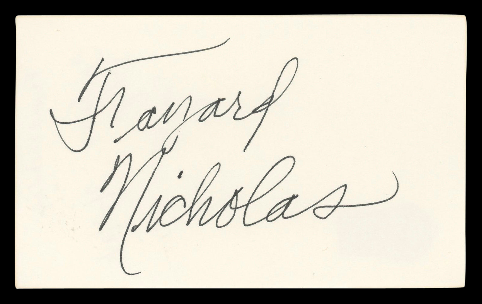Fayard Nicholas The Pirate Authentic Signed 3x5 Index Card BAS #BL98806