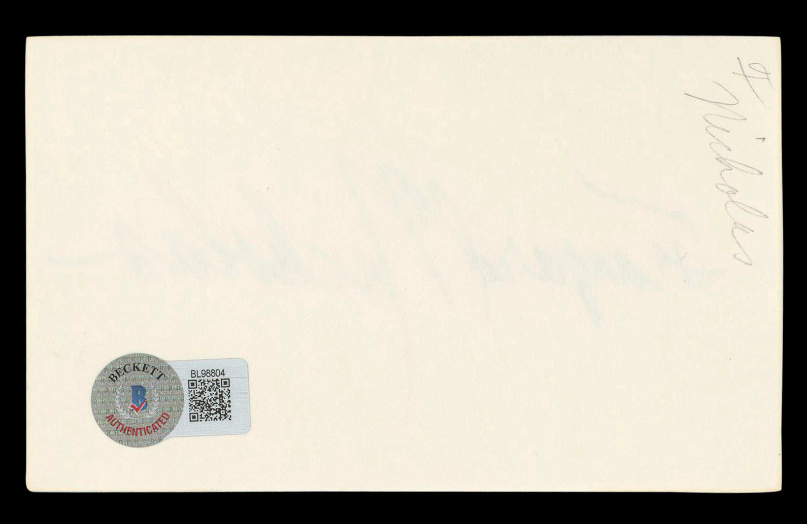 Fayard Nicholas The Pirate Authentic Signed 3x5 Index Card BAS #BL98804
