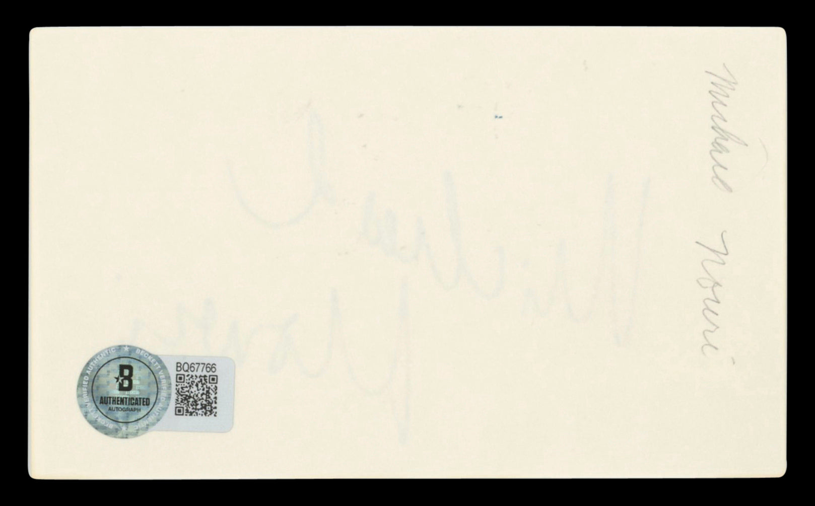 Michael Nouri Flashdance Authentic Signed 3x5 Index Card BAS #BQ67766