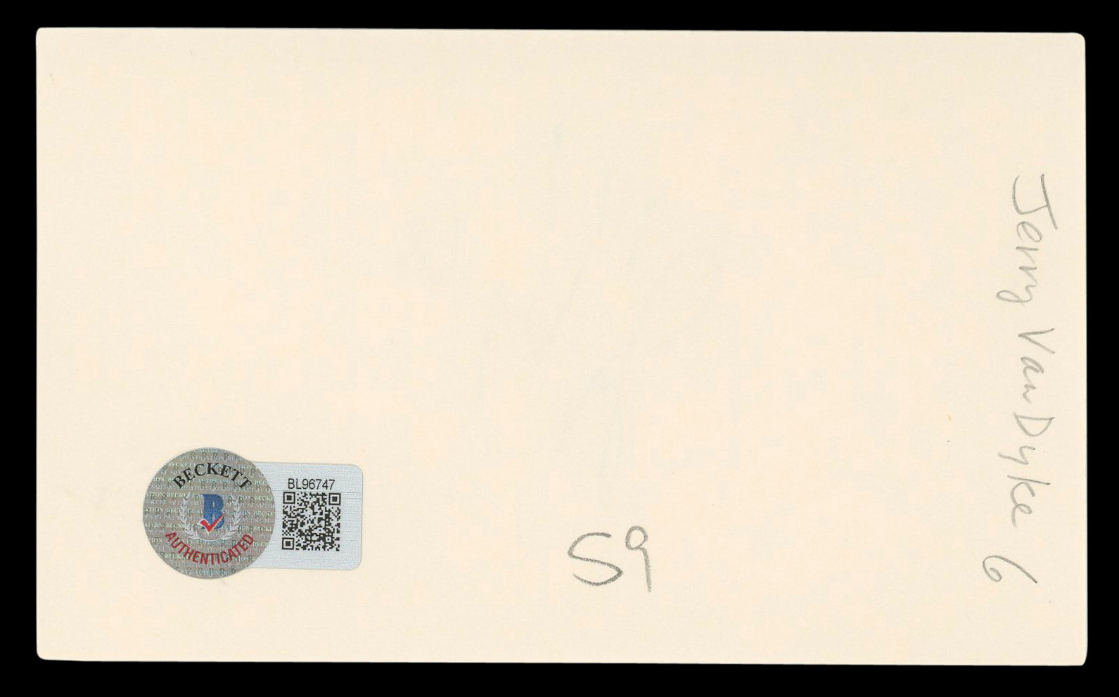 Jerry Van Dyke Coach "Hi" Authentic Signed 3x5 Index Card BAS #BL96747