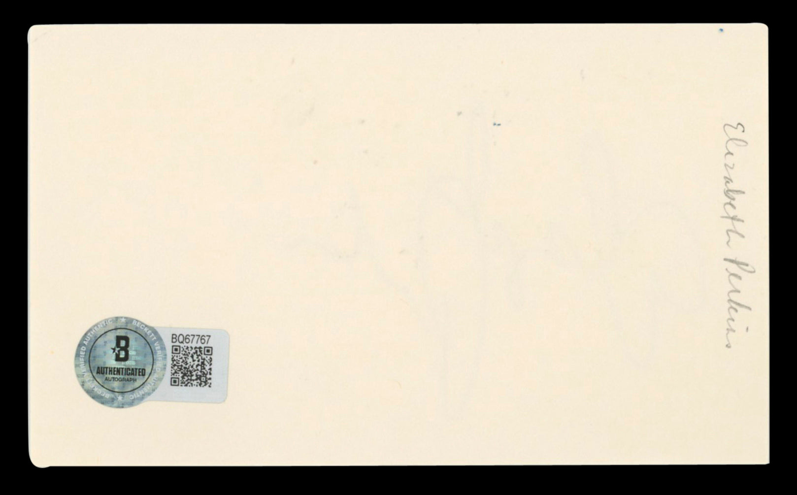 Elizabeth Perkins Weeds Authentic Signed 3x5 Index Card Autographed BAS #BQ67767