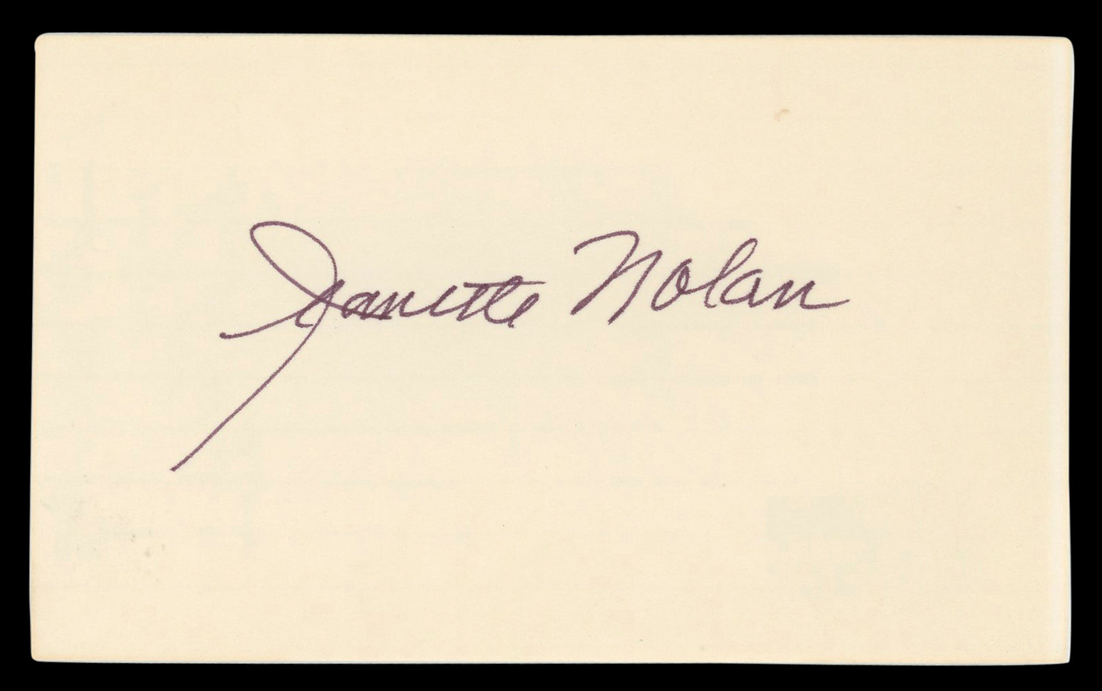 Jeanette Nolan Man Who Shot Liberty Valance Signed 3x5 Index Card BAS #BL98799