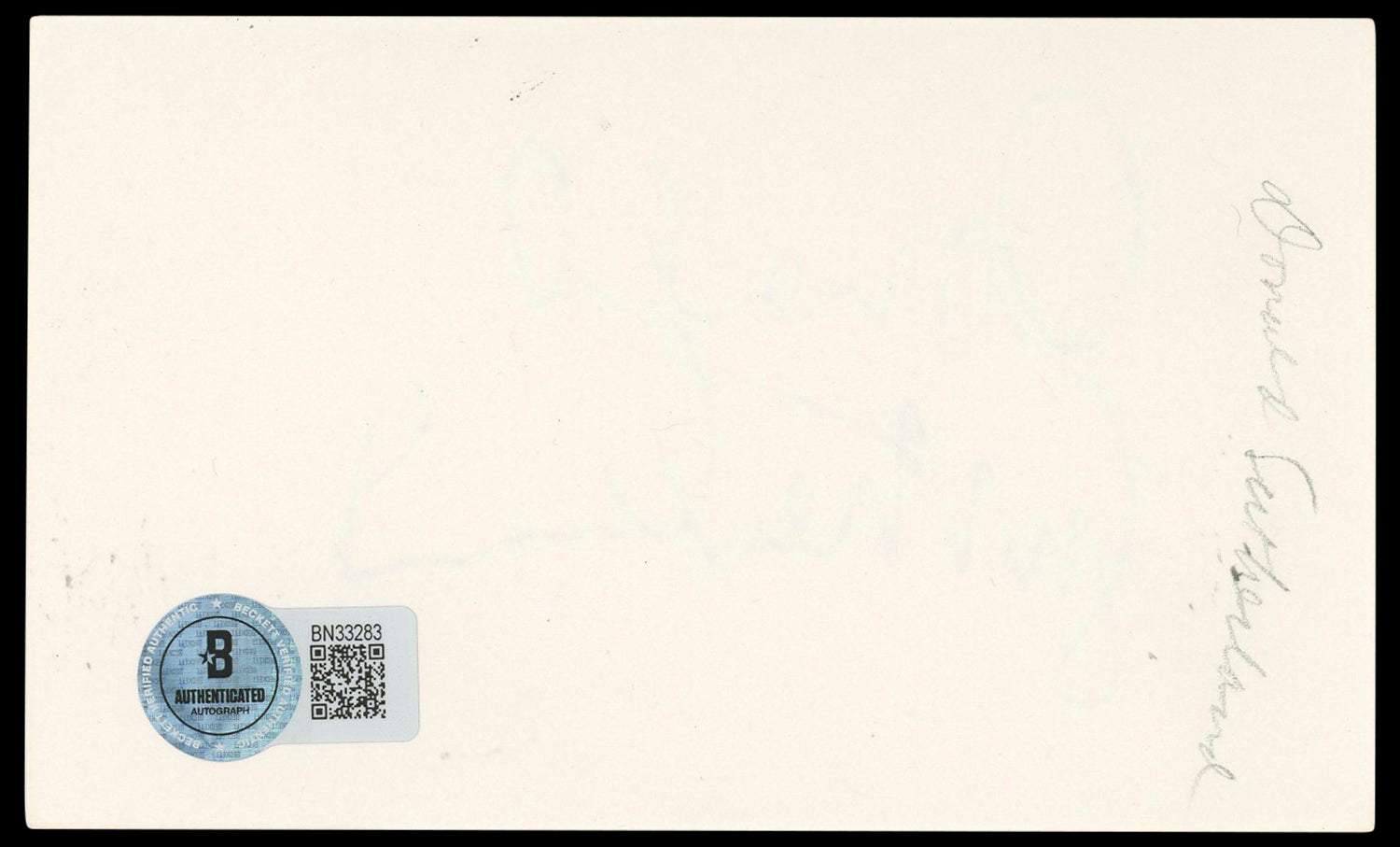 Donald Sutherland The Hunger Games Authentic Signed 3x5 Index Card BAS #BN33283