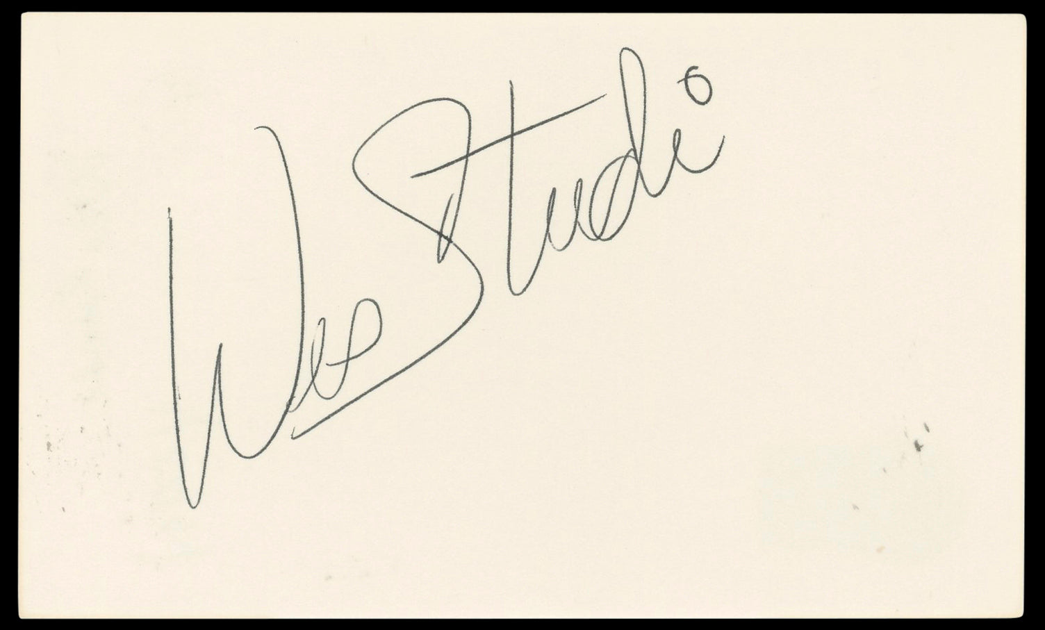 Wes Studi Dances with Wolves Authentic Signed 3x5 Index Card BAS #BN33282