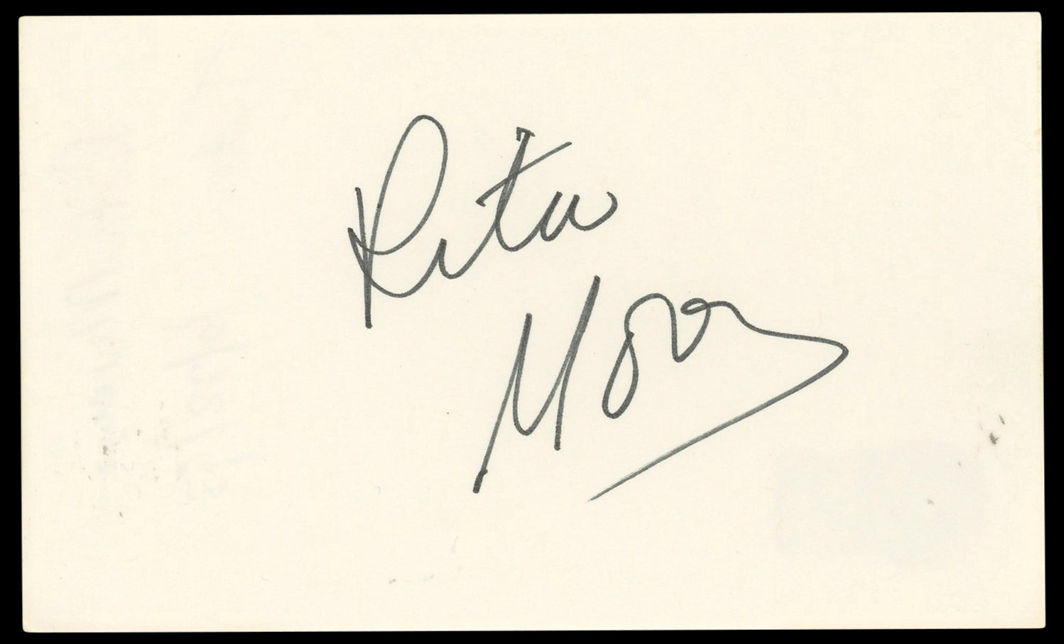 Rita Moreno West Side Story Authentic Signed 3x5 Index Card BAS #BN33281