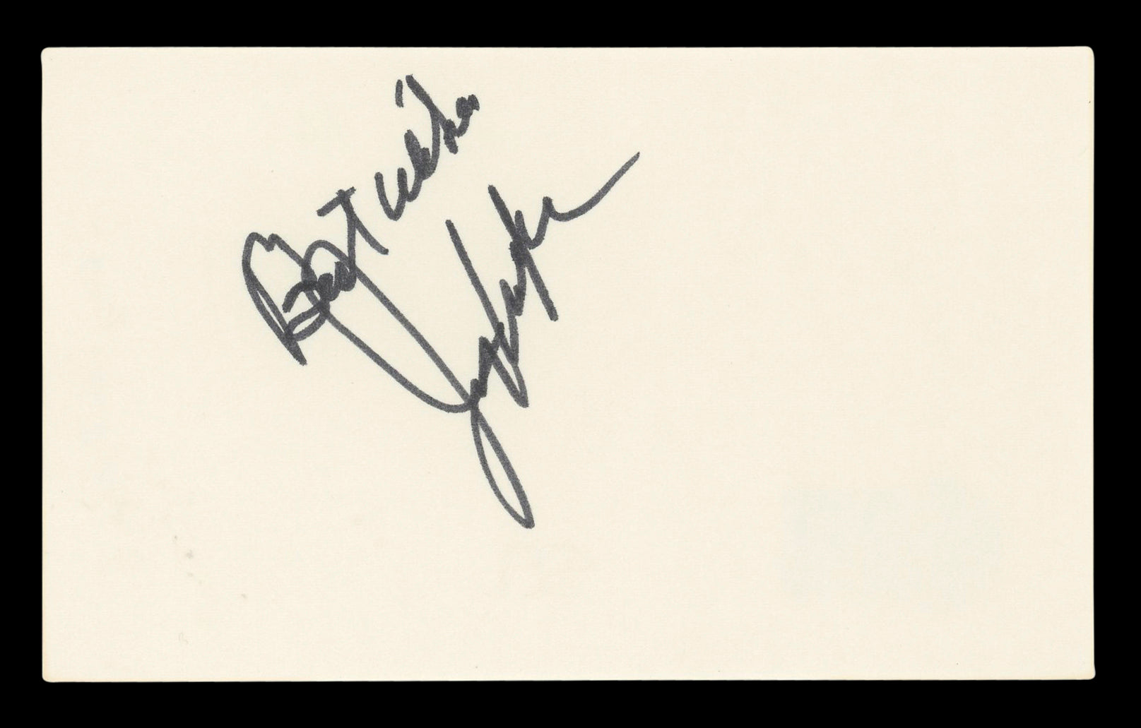 Jerry Van Dyke Coach "Best Wishes" Authentic Signed 3x5 Index Card BAS #BL96752