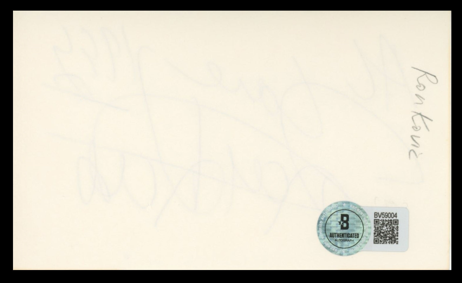 Ron Kovic "To Al, Love 1994" Authentic Signed 3x5 Index Card BAS #BV59004