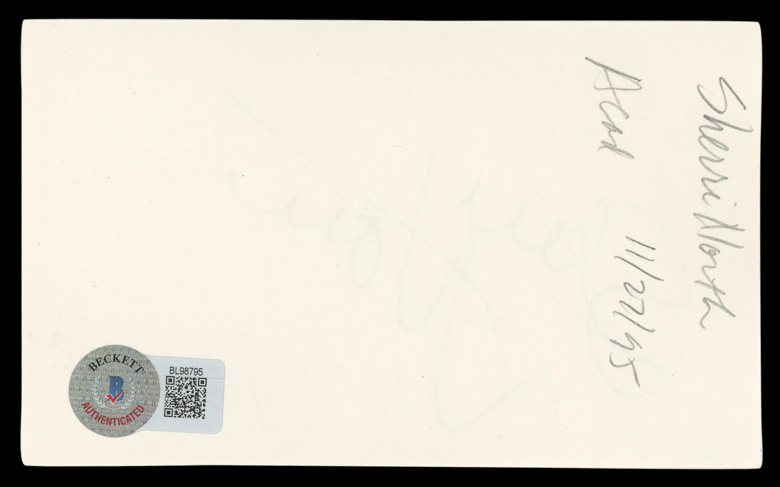 Sheree North Breakout Authentic Signed 3x5 Index Card Autographed BAS #BL98795