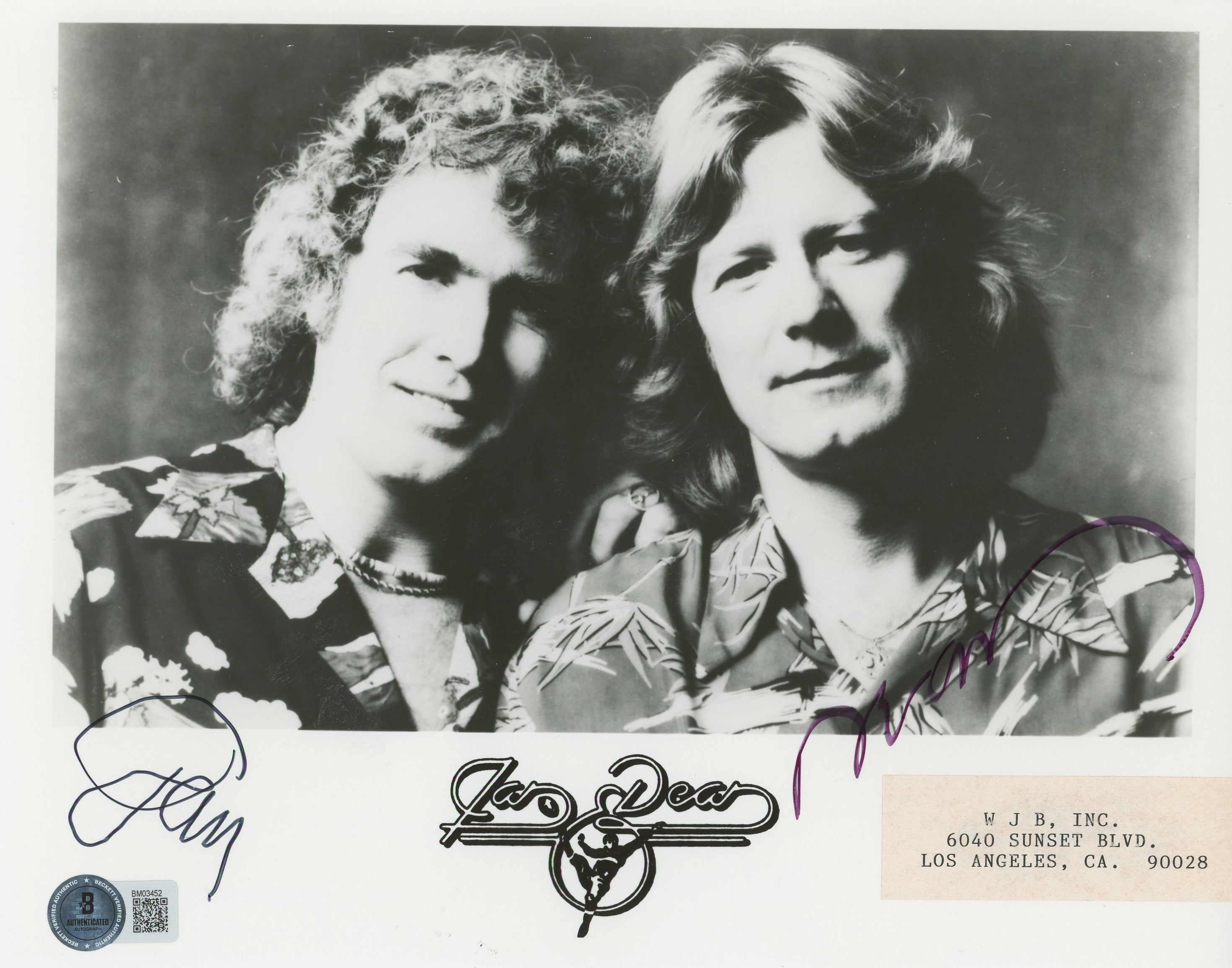 Jan Berry & Dean Torrence Jan And Dean Authentic Signed 8x10 Photo BAS #BM03452