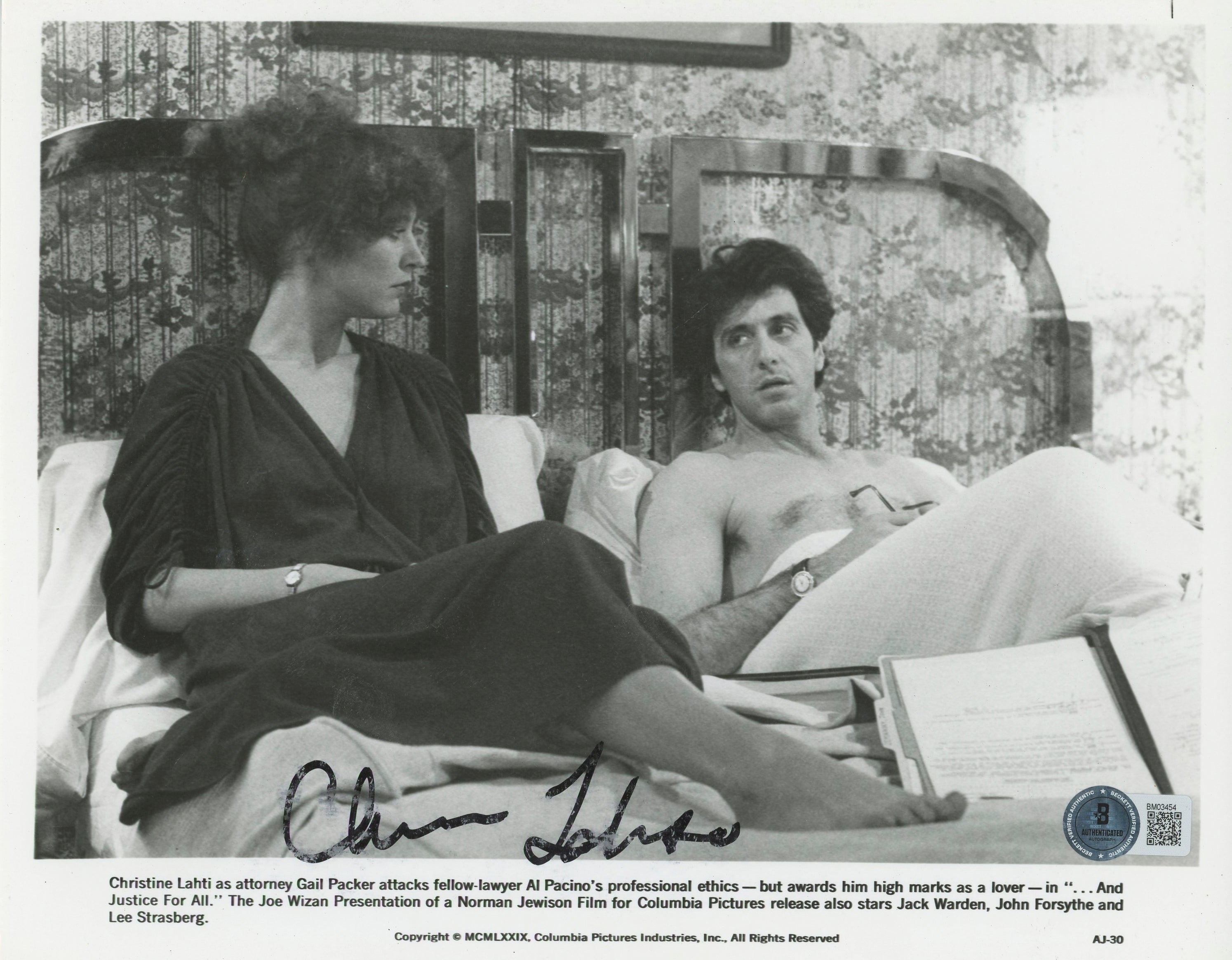 Christine Lahti Justice For All Authentic Signed 8x10 Photo BAS #BM03454