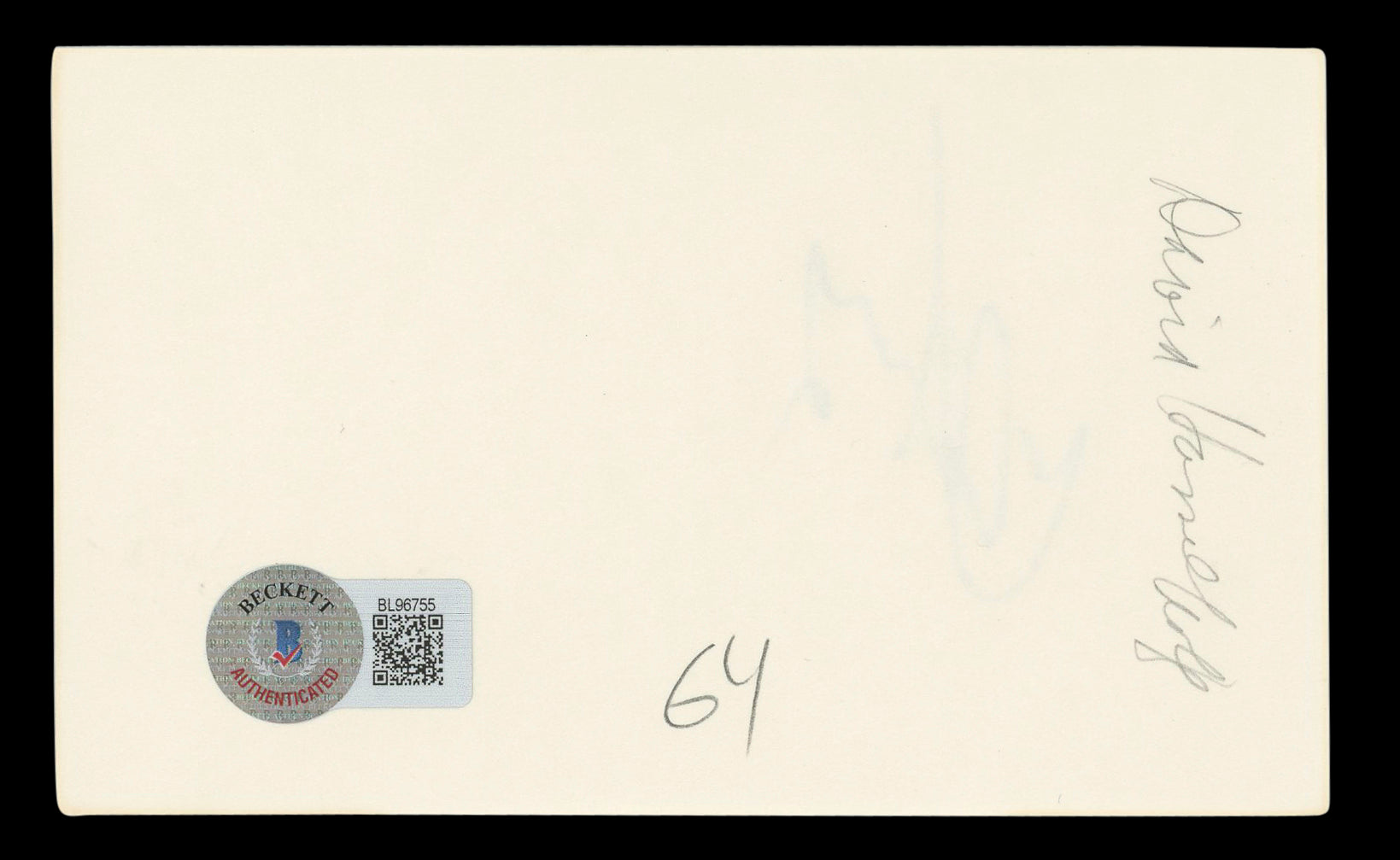 David Hasselhoff Knight Rider Authentic Signed 3x5 Index Card BAS #BL96755