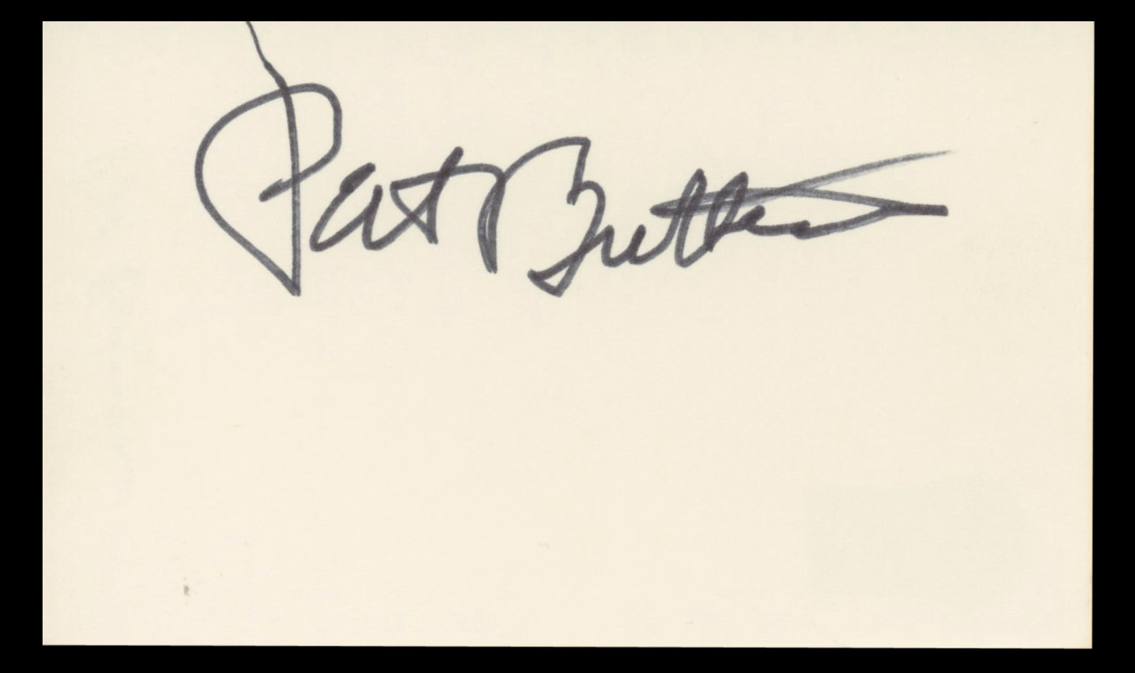 Pat Buttram Green Acres Authentic Signed 3x5 Index Card BAS #BT01244