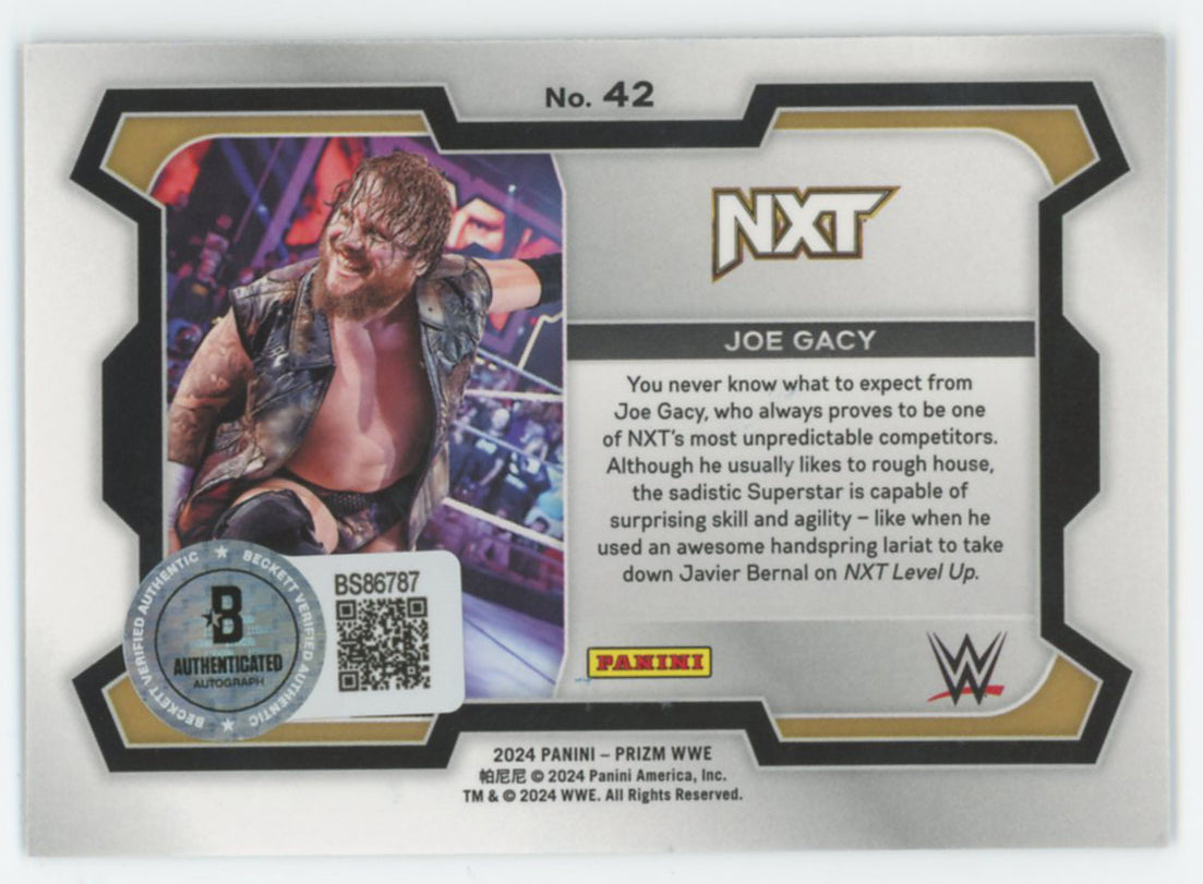 Joe Gacy WWE Authentic Signed 2024 Panini Prizm #42 Card BAS #BS86787