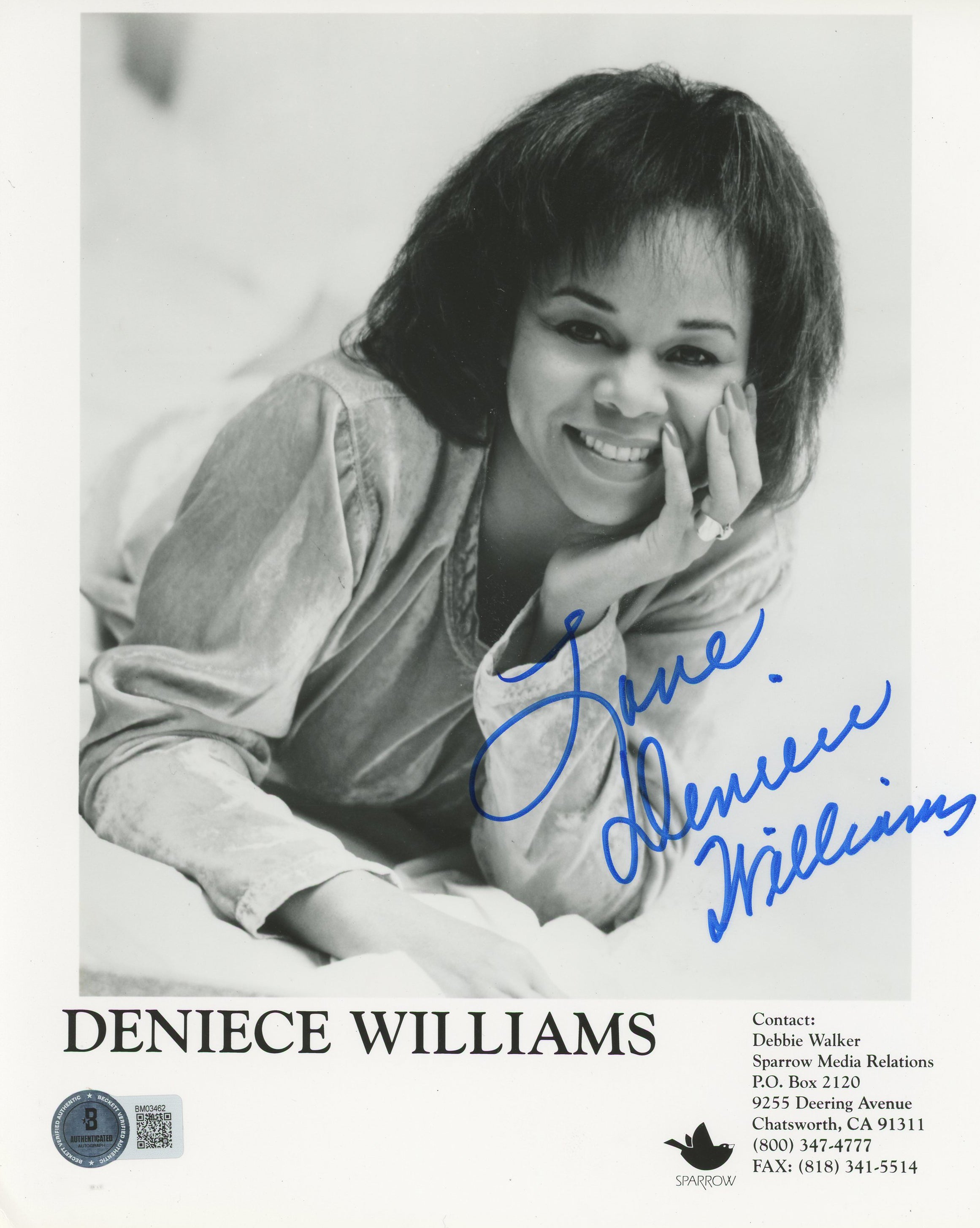 Deniece Williams Singer "Love" Authentic Signed 8x10 Photo BAS #BM03462