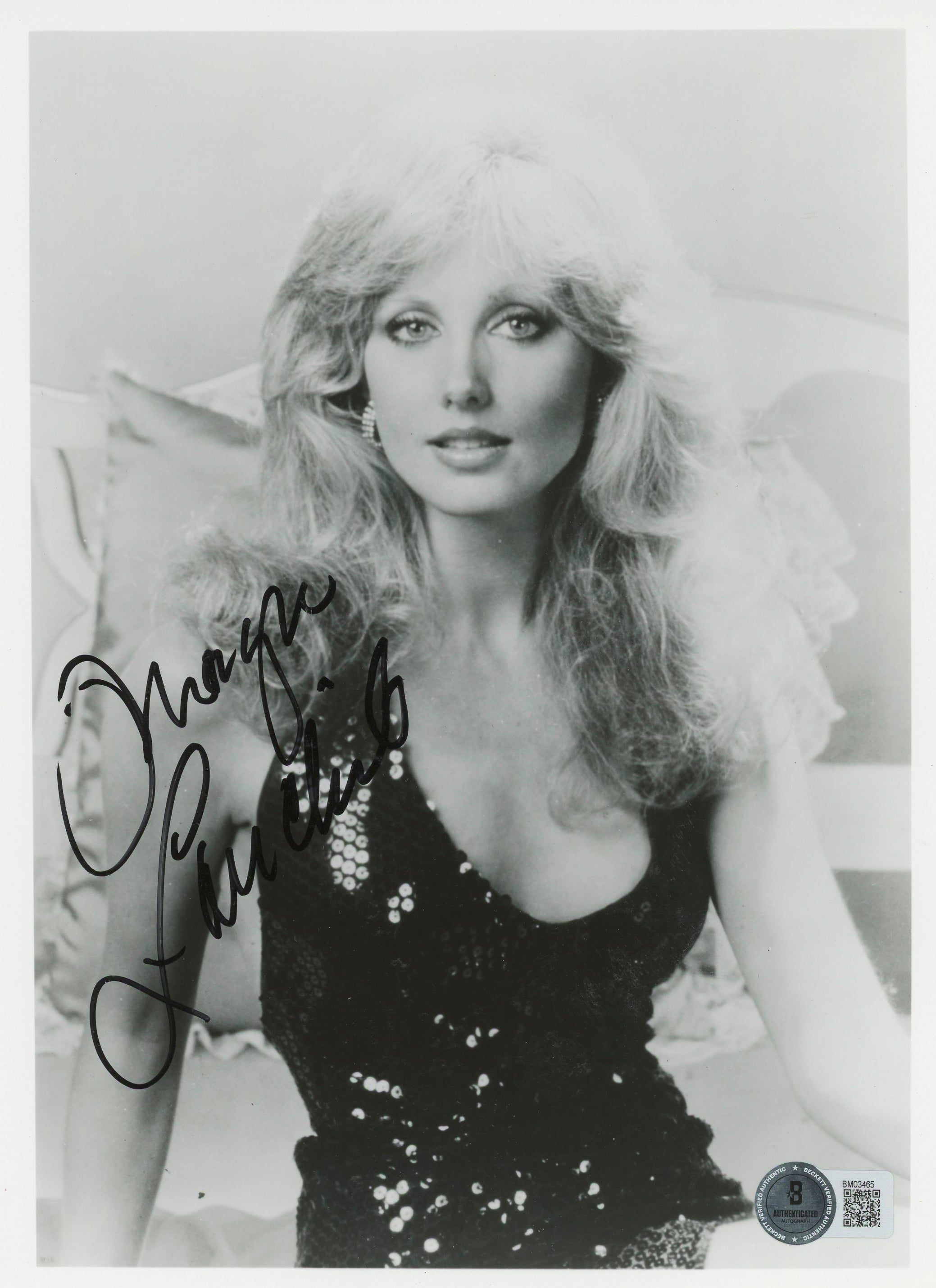 Morgan Fairchild Falcon Crest Authentic Signed 8x10 Photo BAS #BM03465