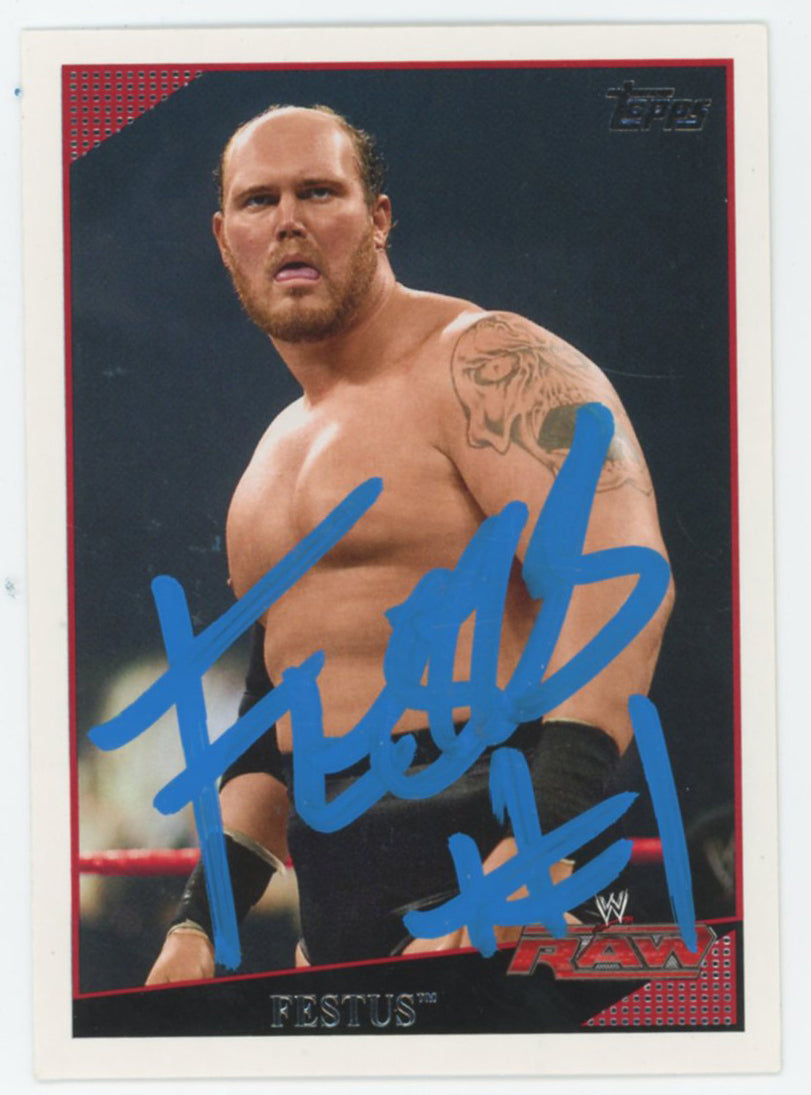 Festus WWE Authentic Signed 2009 Topps #23 Card BAS #BS86794