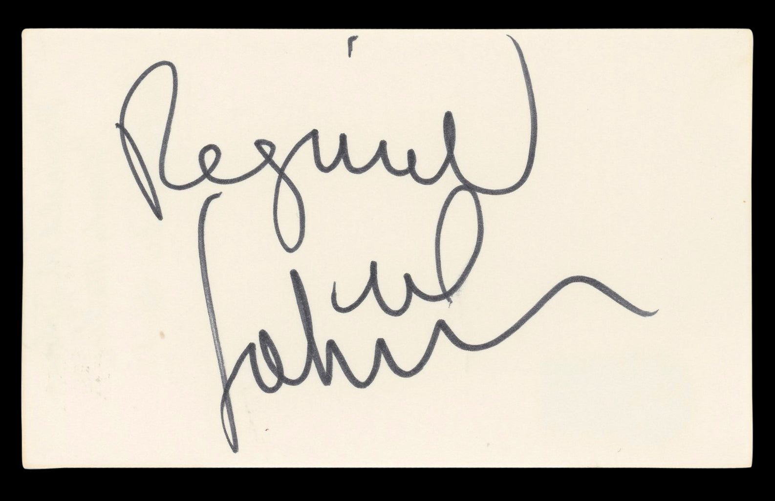 Reginald VelJohnson Family Matters Authentic Signed 3x5 Index Card BAS #BL98786