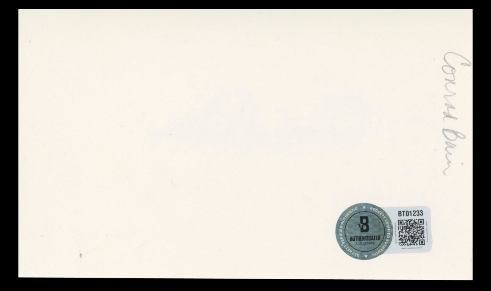 Conrad Bain Maude Authentic Signed 3x5 Index Card Autographed BAS #BT01233
