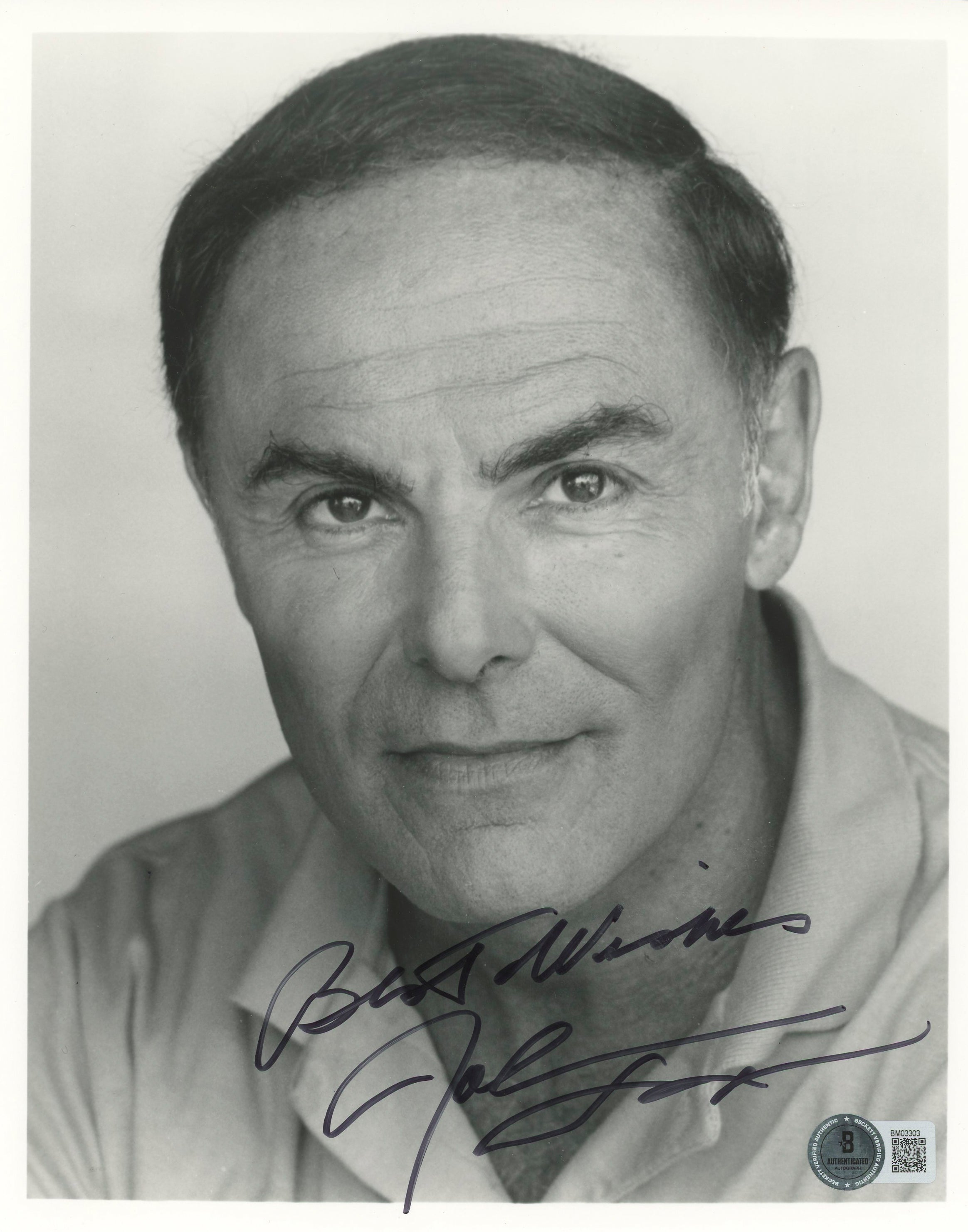 John Saxon Nightmare on Elm Street "Best Wishes" Signed 8x10 Photo BAS #BM03303