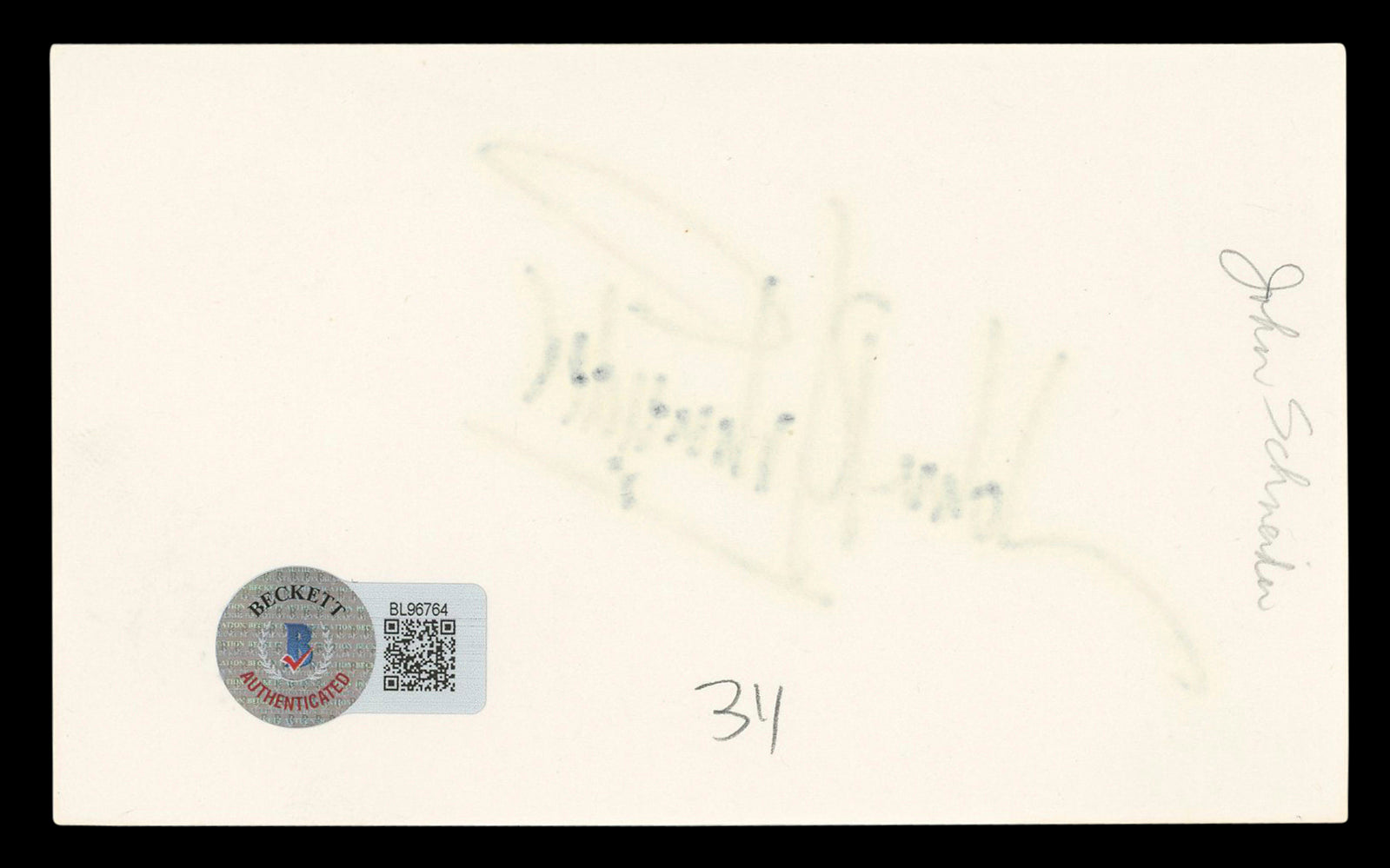 John Schneider The Dukes Of Hazzard Authentic Signed 3x5 Index Card BAS #BL96764