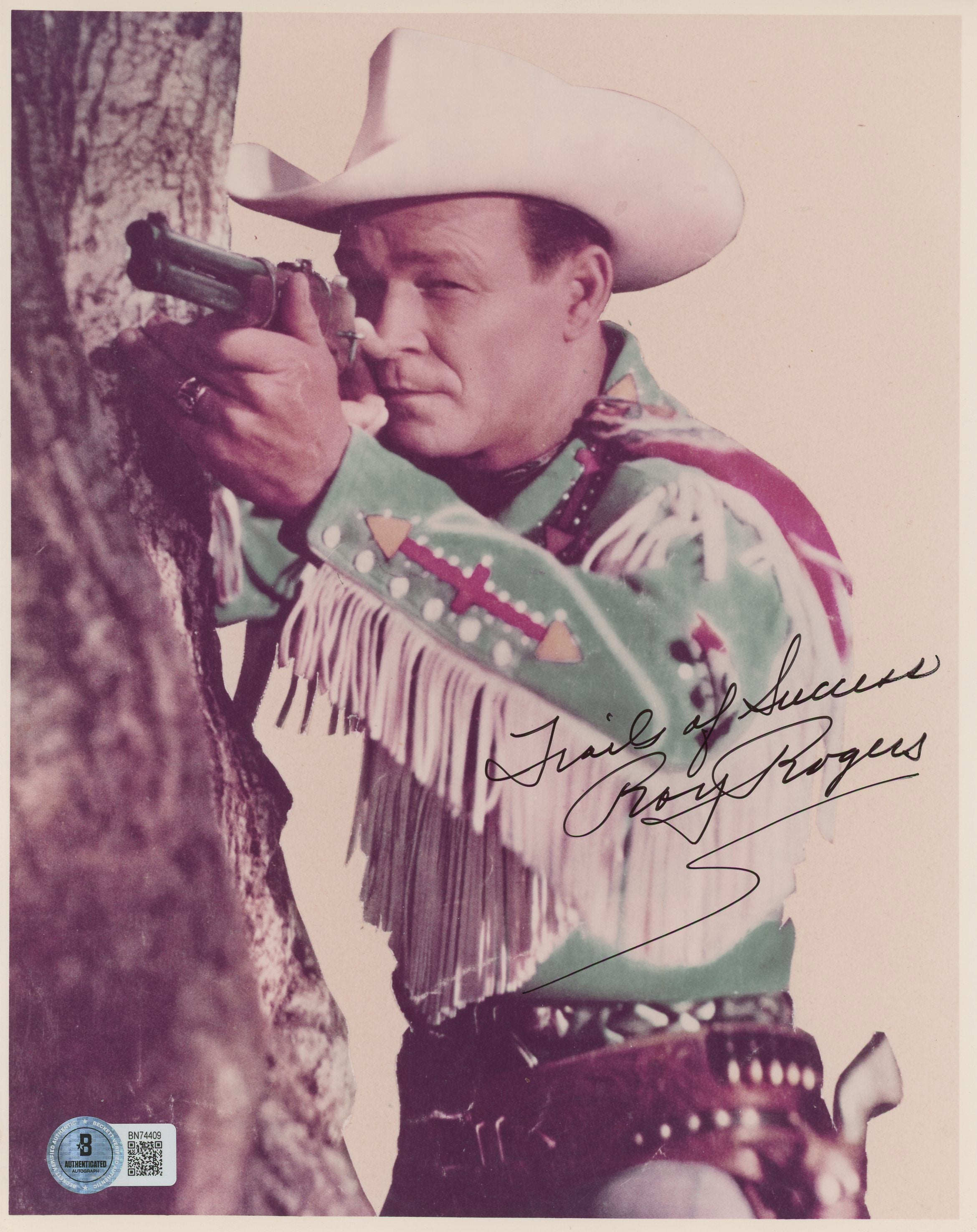 Roy Rogers My Pal Trigger "Trails of Success" Signed 8x10 Photo BAS #BN74409